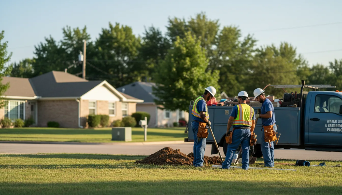 Residential water line and bathroom plumbing service in Sayre, OK